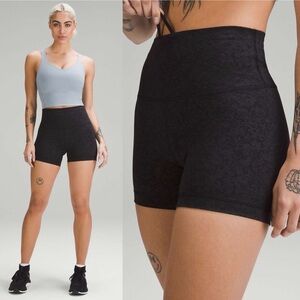 Lululemon Wunder Train High-Rise Short 4" Blaze Black Womens Size 6